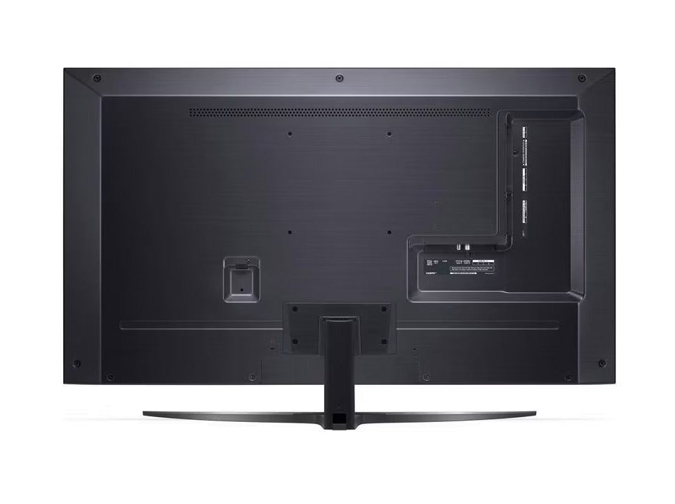 LG 50QNED813QA 4K MiniLED Gaming TV hátulnézetben, talpon.