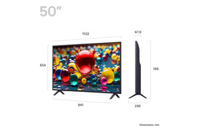 LG 50UA7500 Smart TV méretei mm-ben.