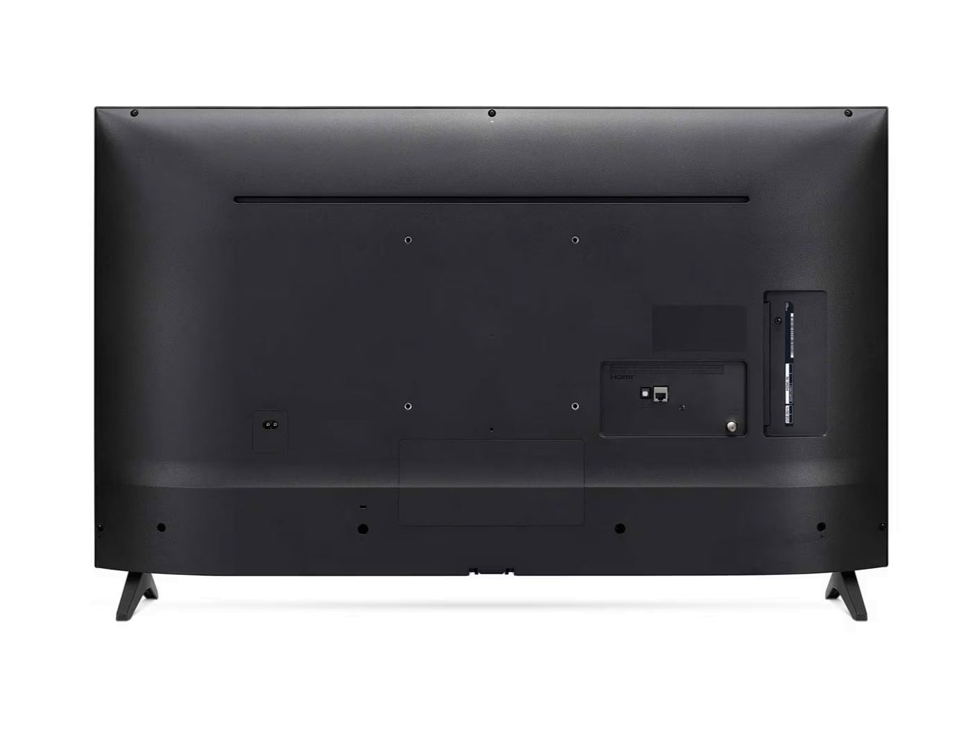 LG 50UQ7500 4K Smart TV hátulnézetben, talpon.