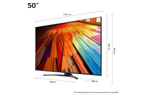 LG 50UT8100 Smart Televízió méretei mm-ben.