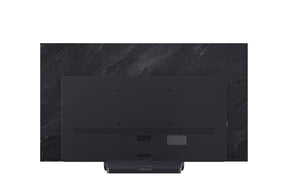 LG 55C5 OLED Televízió hátulnézetben, talpon.