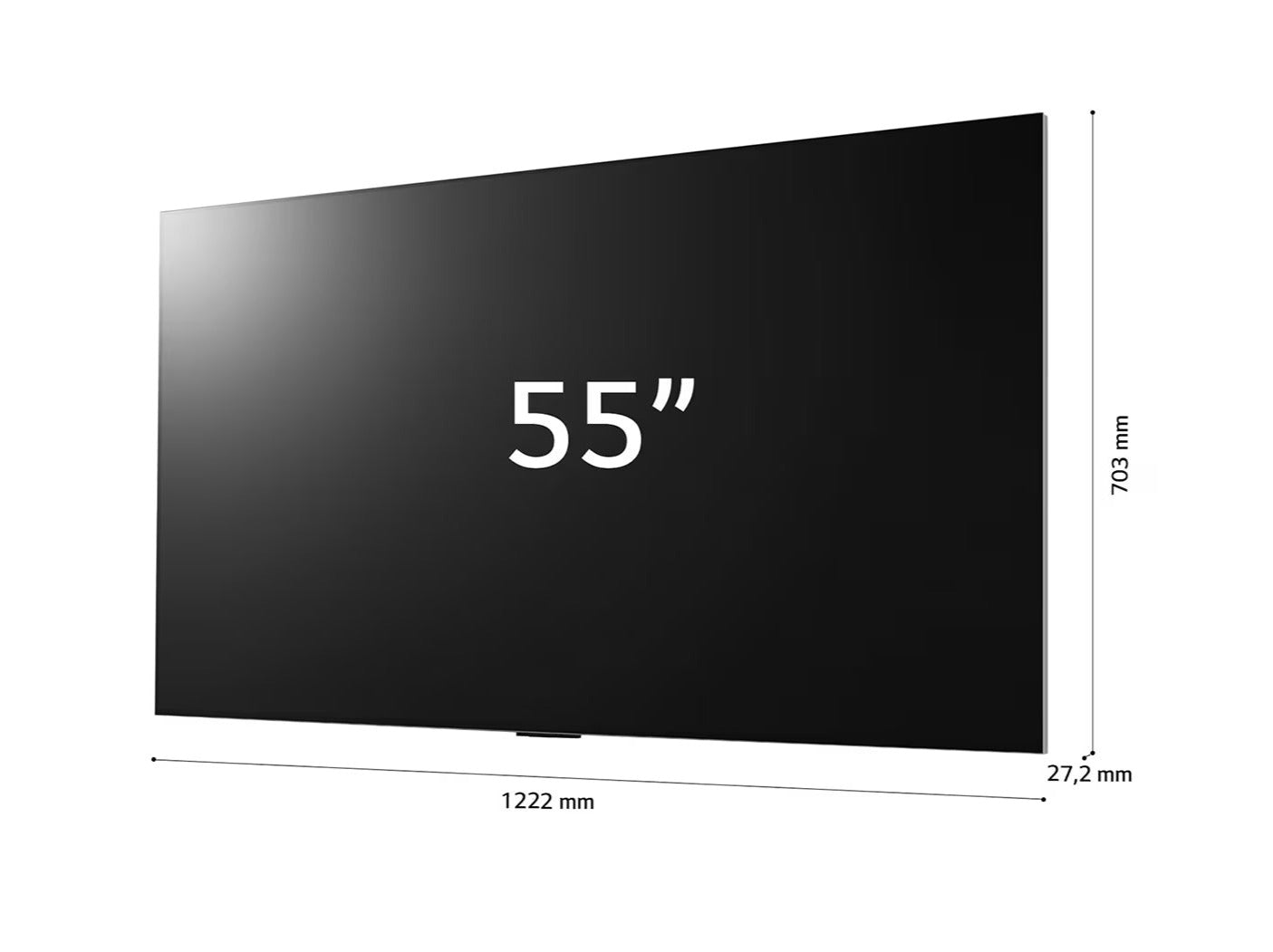 LG 55G3 OLED evo televízió méretek.