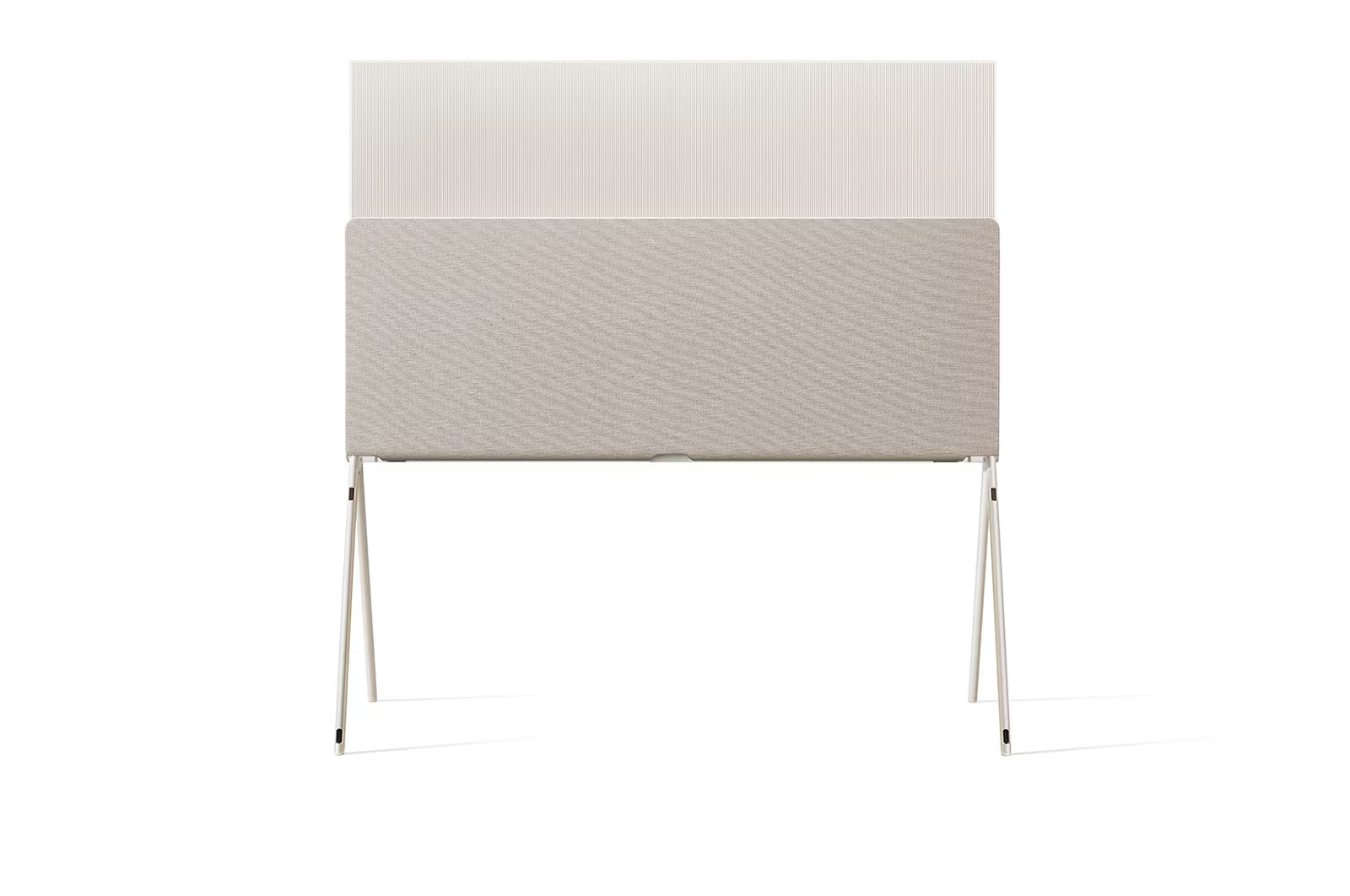 LG 55LX1 OLED televízió hátulnézetben, talpon.