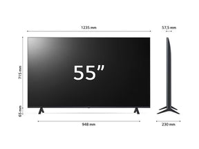 LG 55UR7800 4K Smart TV méretei.