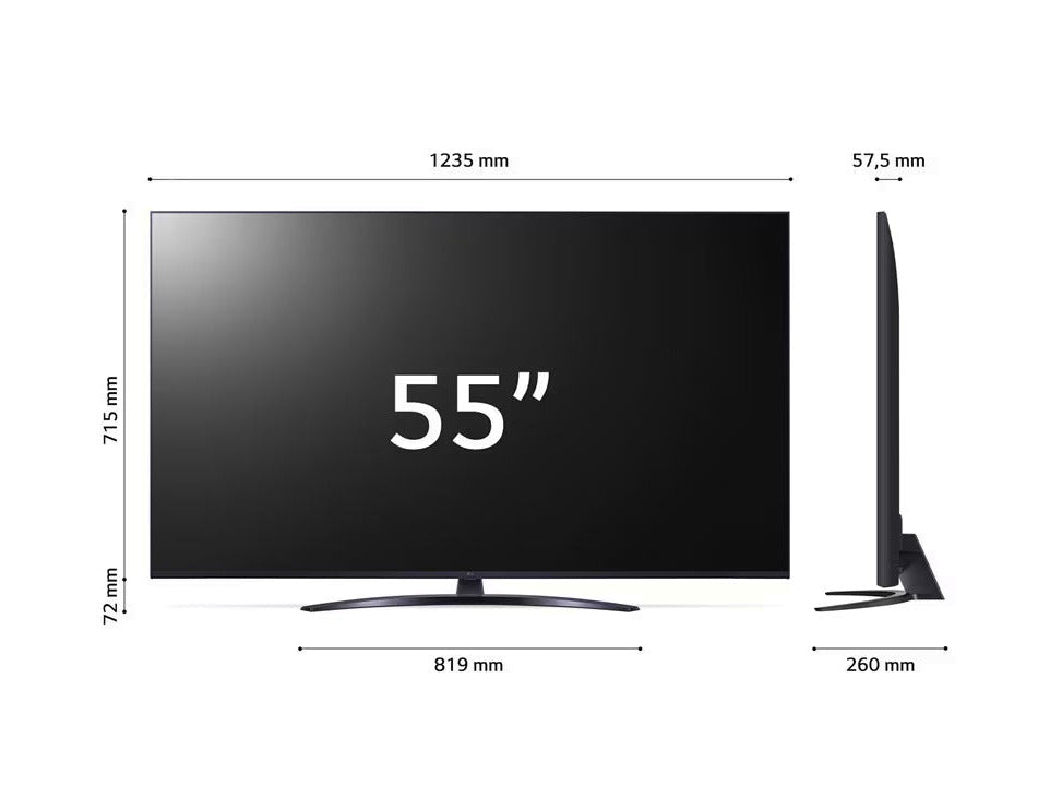 LG 55UR8100 4K Smart TV méretek.