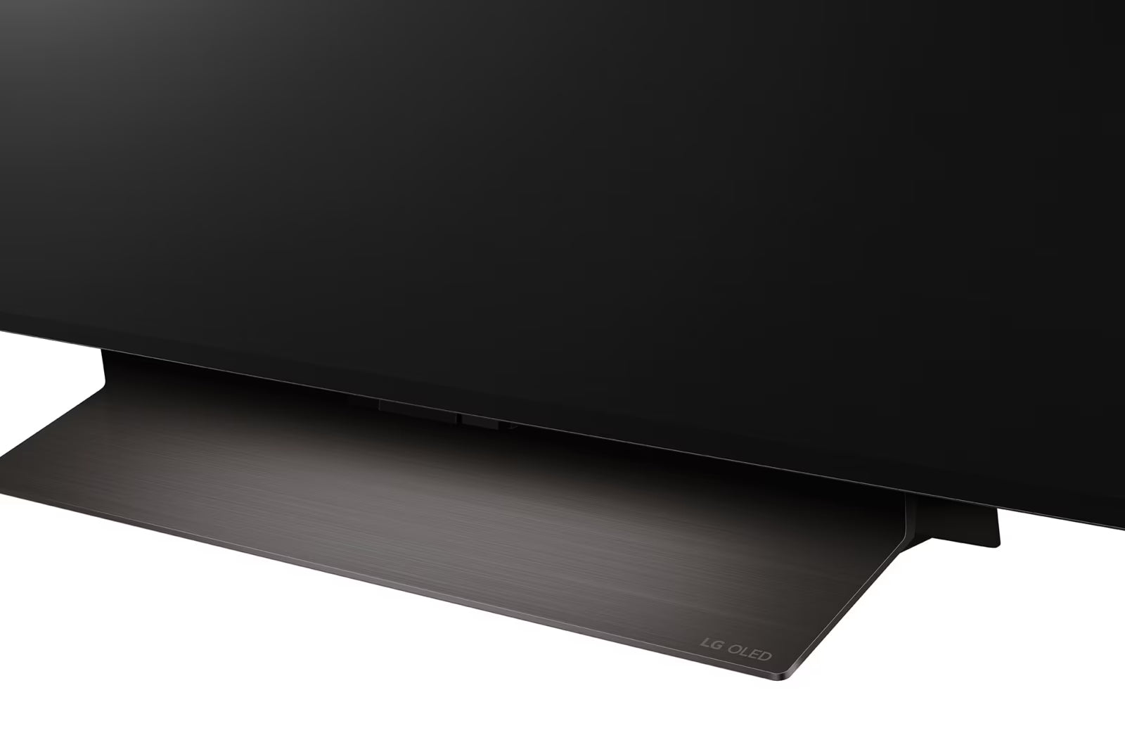 LG 65C4 OLED Televízió elegáns talpa közelről.