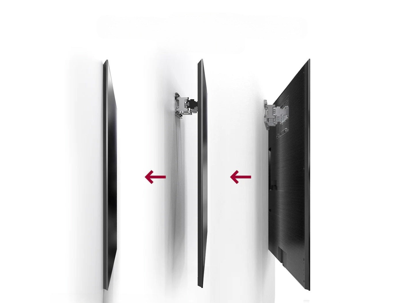 LG 65G2 OLED evo televízió fali konzolra szerelve.