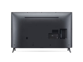 LG 65UP7700 4K Smart TV hátulnézetben, talpon.