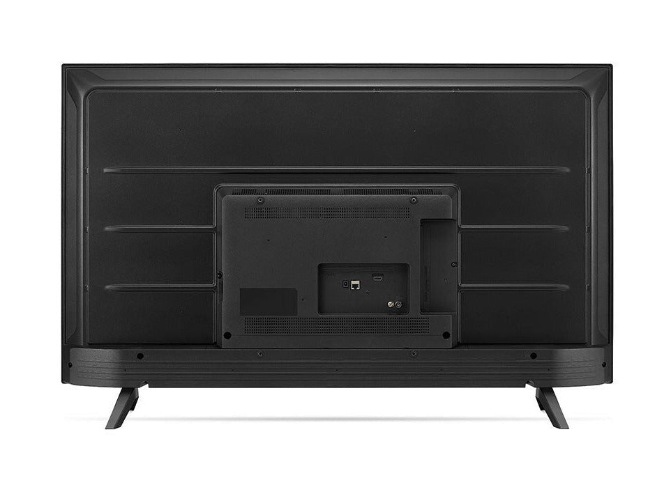 LG 65UQ7000 4K Smart TV hátulnézetben, talpon.