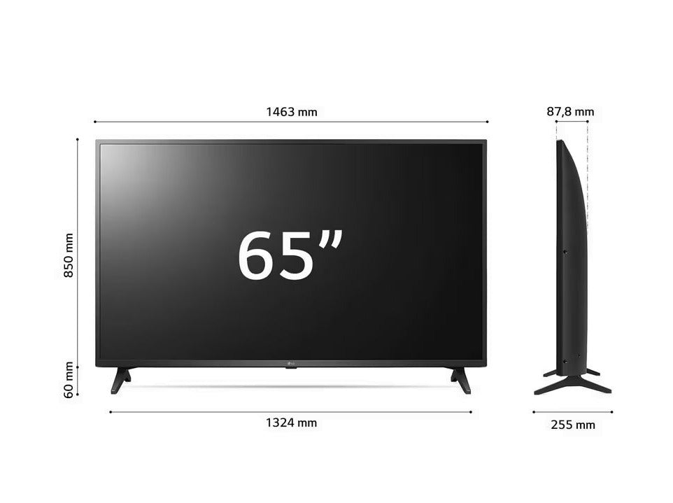 LG 65UQ7500 4K Smart TV méretek.
