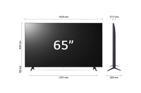 LG 65UR8000 4K Smart TV méretei mm-ben.