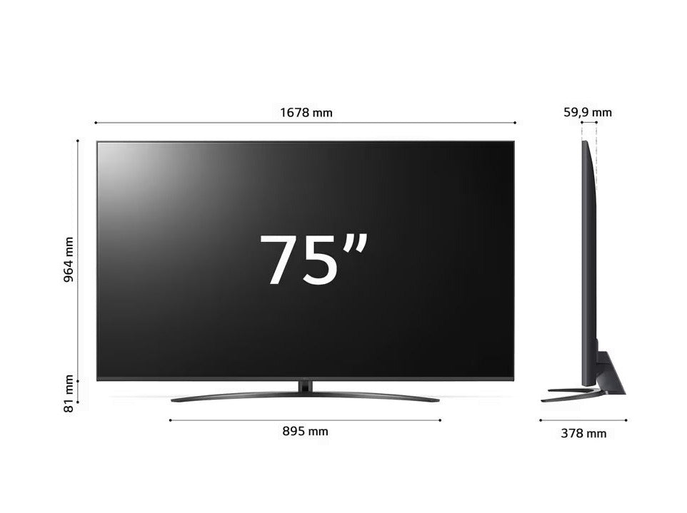 LG 70UQ8100 4K Smart TV méretek.