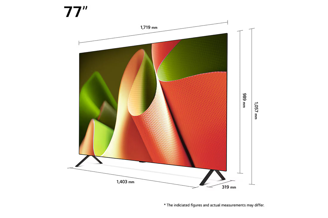 LG 77B4 OLED Televízió méretei mm-ben.