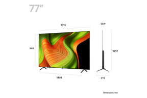 LG 77B5 OLED Televízió méretei mm-ben.