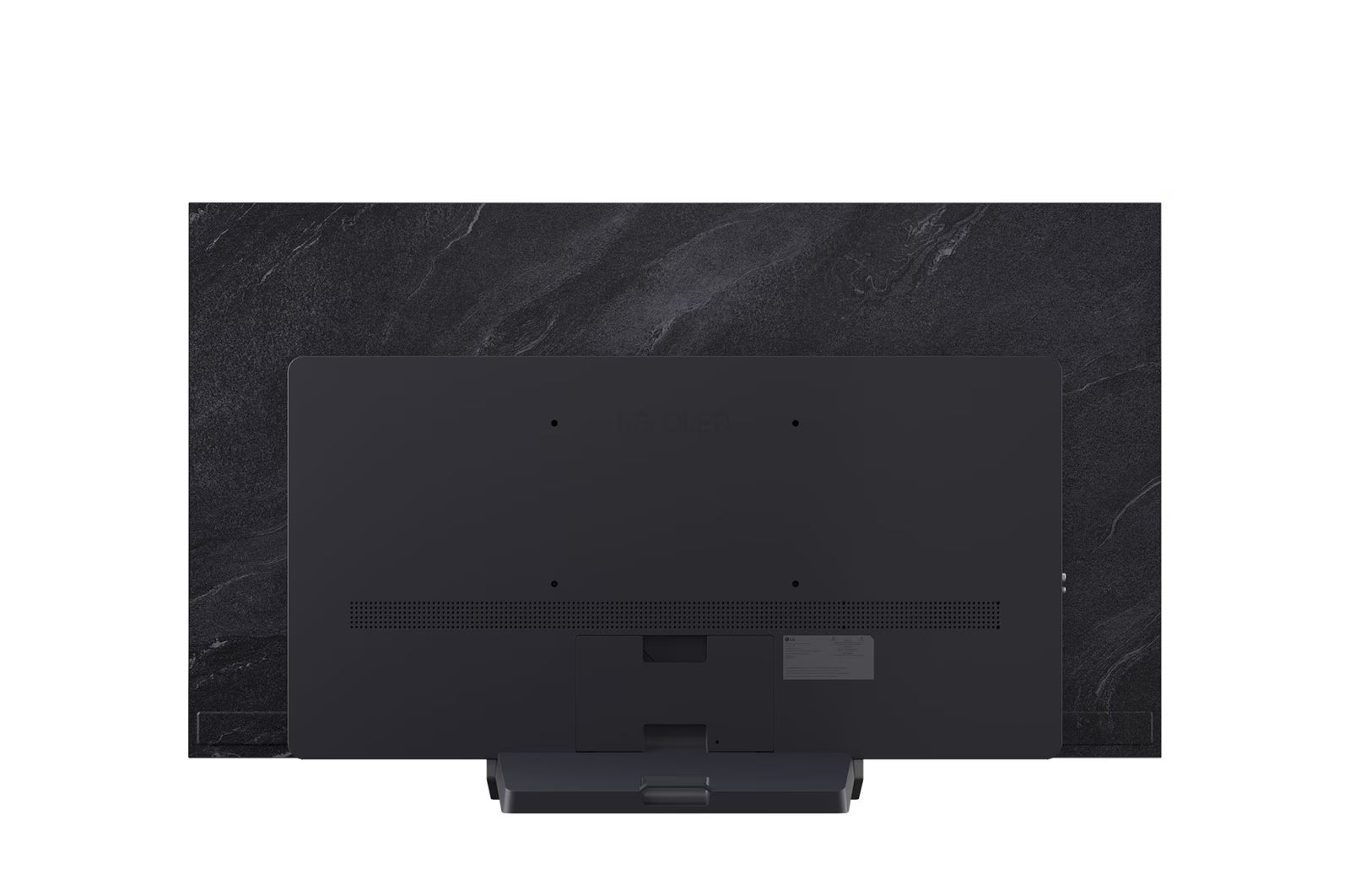 LG 83C5 OLED Televízió hátulnézetben, talpon.