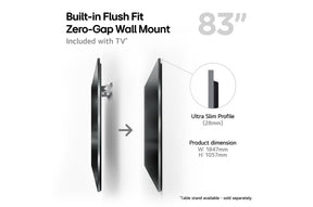 LG 83G4 OLED Televízió fali konzol megoldás méretekkel.