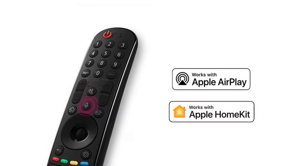 LG 86NANO763QA TV távirányítója Apple airplay-jel és Apple HomeKit-tel működik