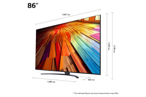 LG 86UT8100 Smart televízió méretei mm-ben.