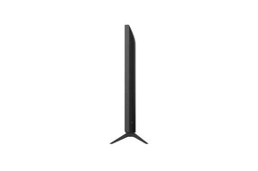 LG 75NANO80A televízió oldalnézetben, talpon.