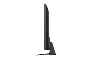 LG 75NANO81A televízió oldalnézetben, talpon.