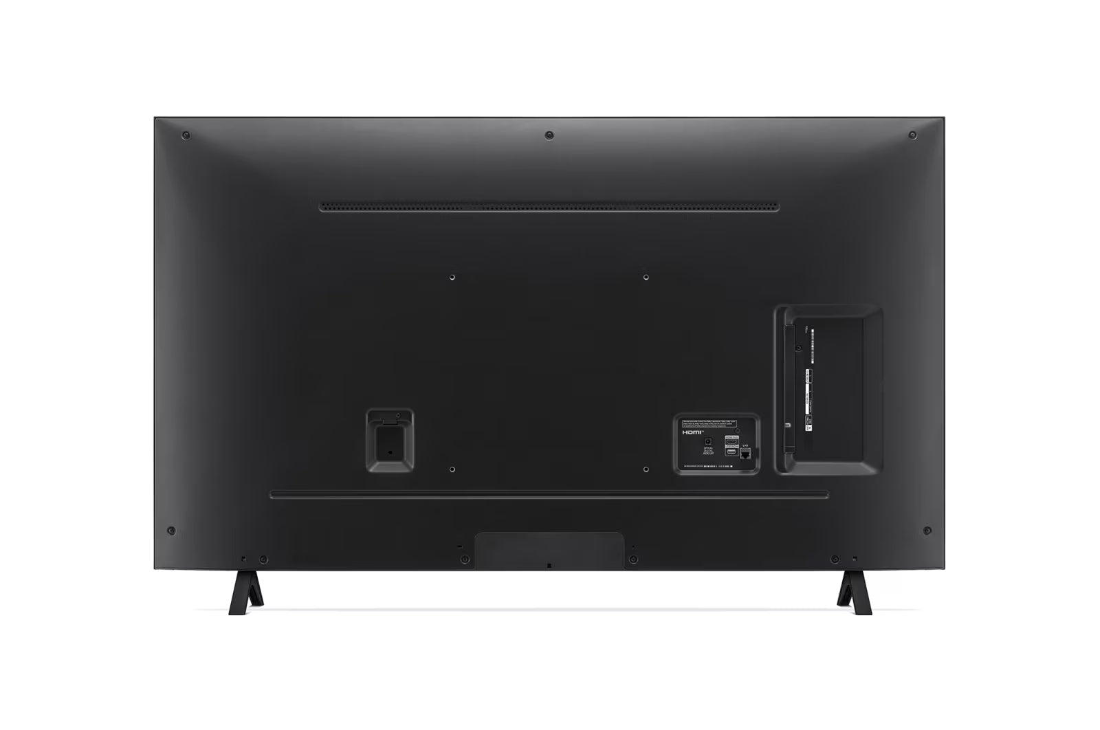 LG NANO81T3A televízió hátulnézetben talpon.