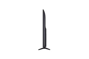 LG 55QNED70A Televízió oldalnézetben, talpon.