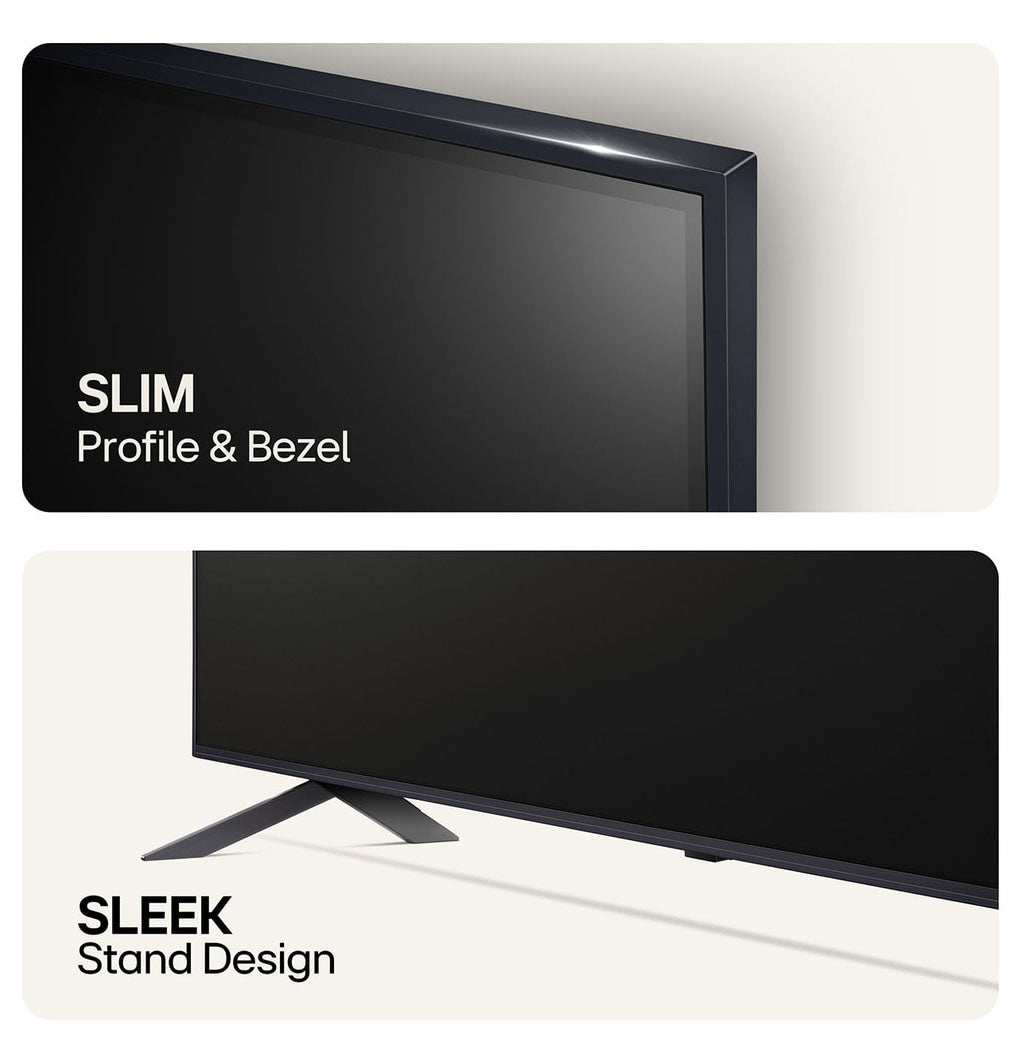 LG QNED80T és QNED85T szériás televíziók formatervezése.