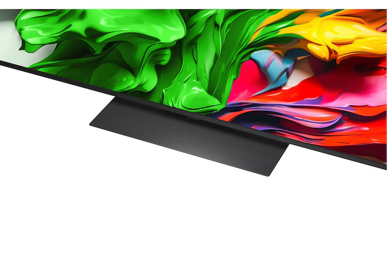 LG 65QNED86A televízió talpa közelről.