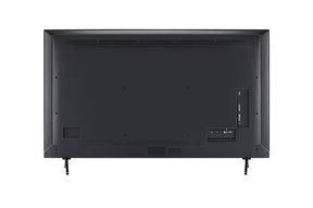 LG 65QNED92A televízió hátulnézetben, talpon.