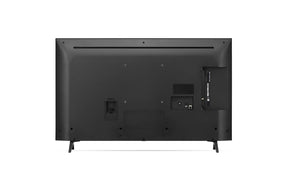 LG 70UR8000 4K Smart TV hátulnézetben, talpon.