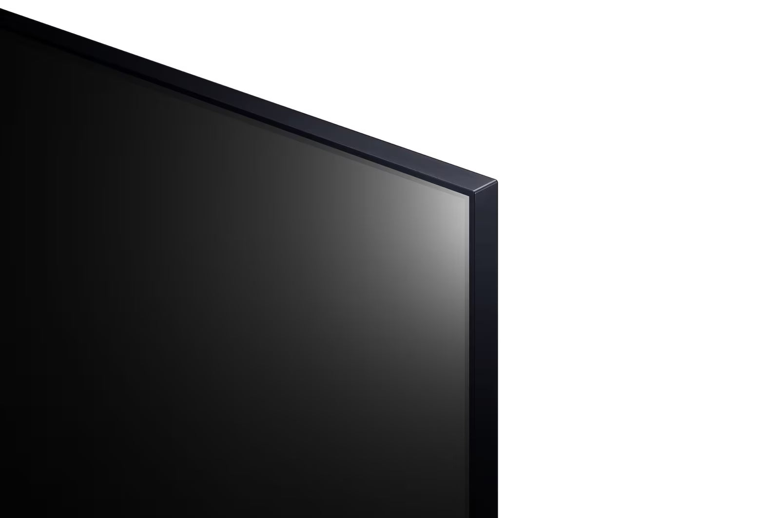 LG 75UT8100 Smart televízió vékony kávája közelről.