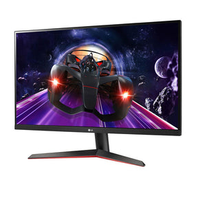 LG 24" FHD 75Hz 1ms FreeSync IPS Gamer Monitor előlnézet enyhén balra fordítva, 24MP60G-B