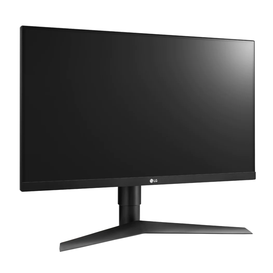 LG 27" UltraGear FHD 144Hz 1ms IPS Gamer Monitor előlnézet enyhén elfordítva jobbra, 27GL63T-B