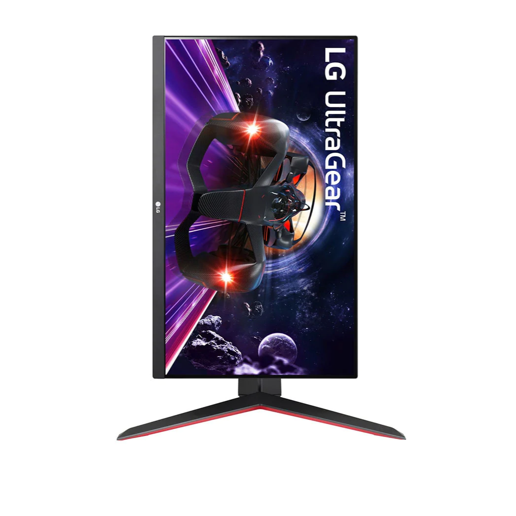 LG 27" UltraGear FHD 144Hz 1ms IPS Gamer Monitor pivot módban elforgatva, 27GN650-B