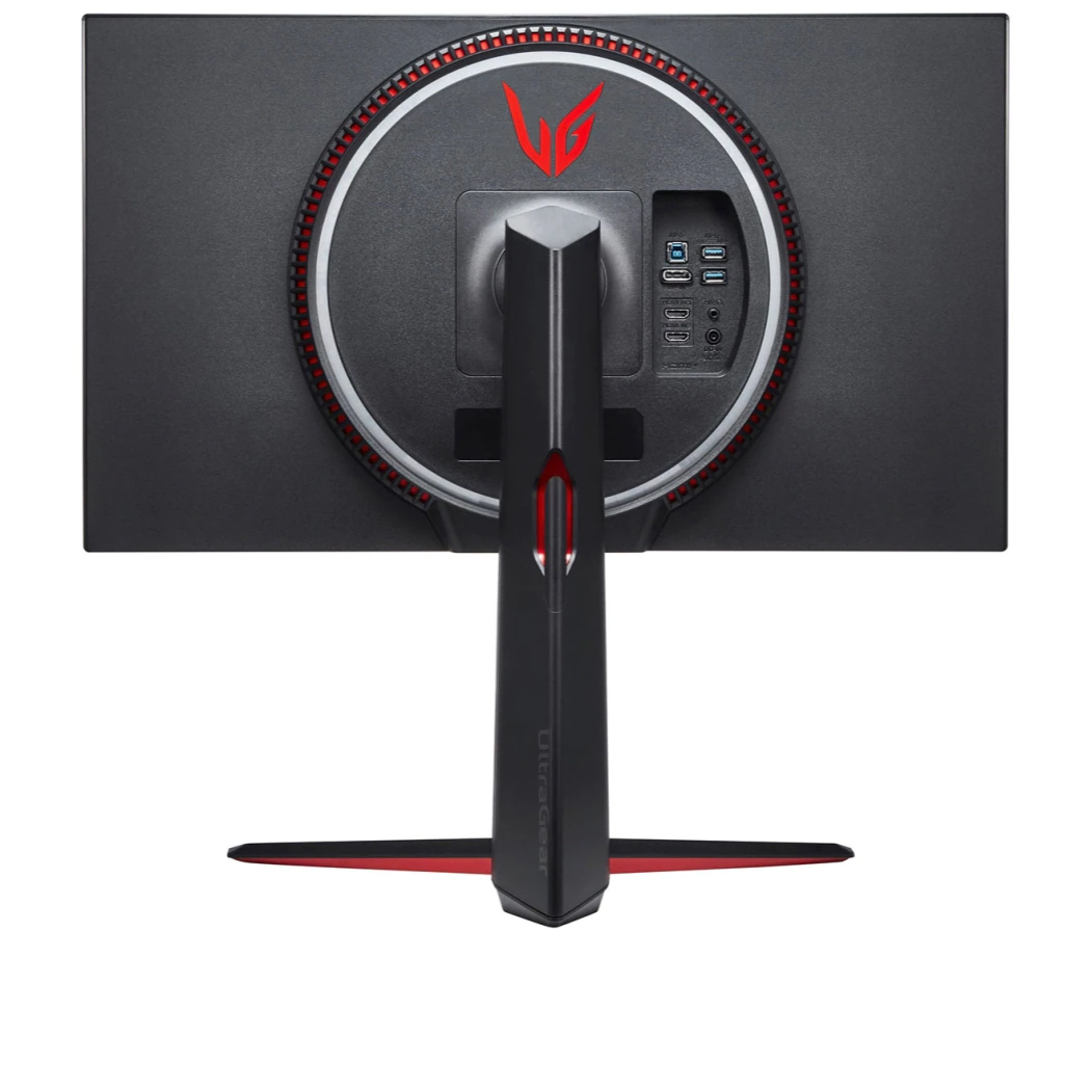 LG 27" UltraGear 4K UHD 160Hz 1ms Nano IPS Gamer Monitor hátulnézet csatlakozókkal rgb nélkül, 27GN950-B
