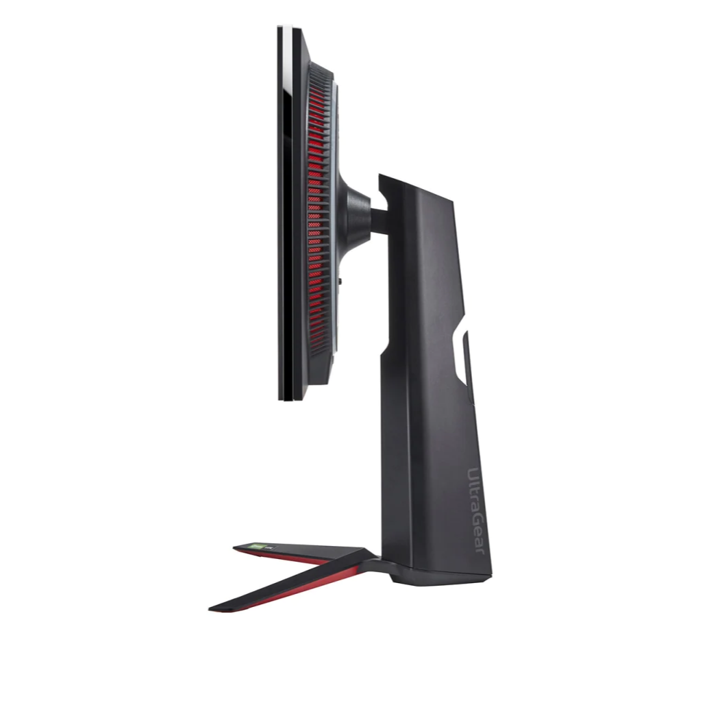 LG 27" UltraGear 4K UHD 160Hz 1ms Nano IPS Gamer Monitor oldalnézetl, 27GN950-B