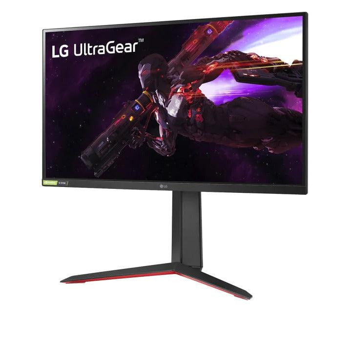 LG 27" UltraGear 2K QHD 180Hz 1ms Nano IPS Gamer Monitor előlnézet enyhén balra fordítva, 27GP850-B