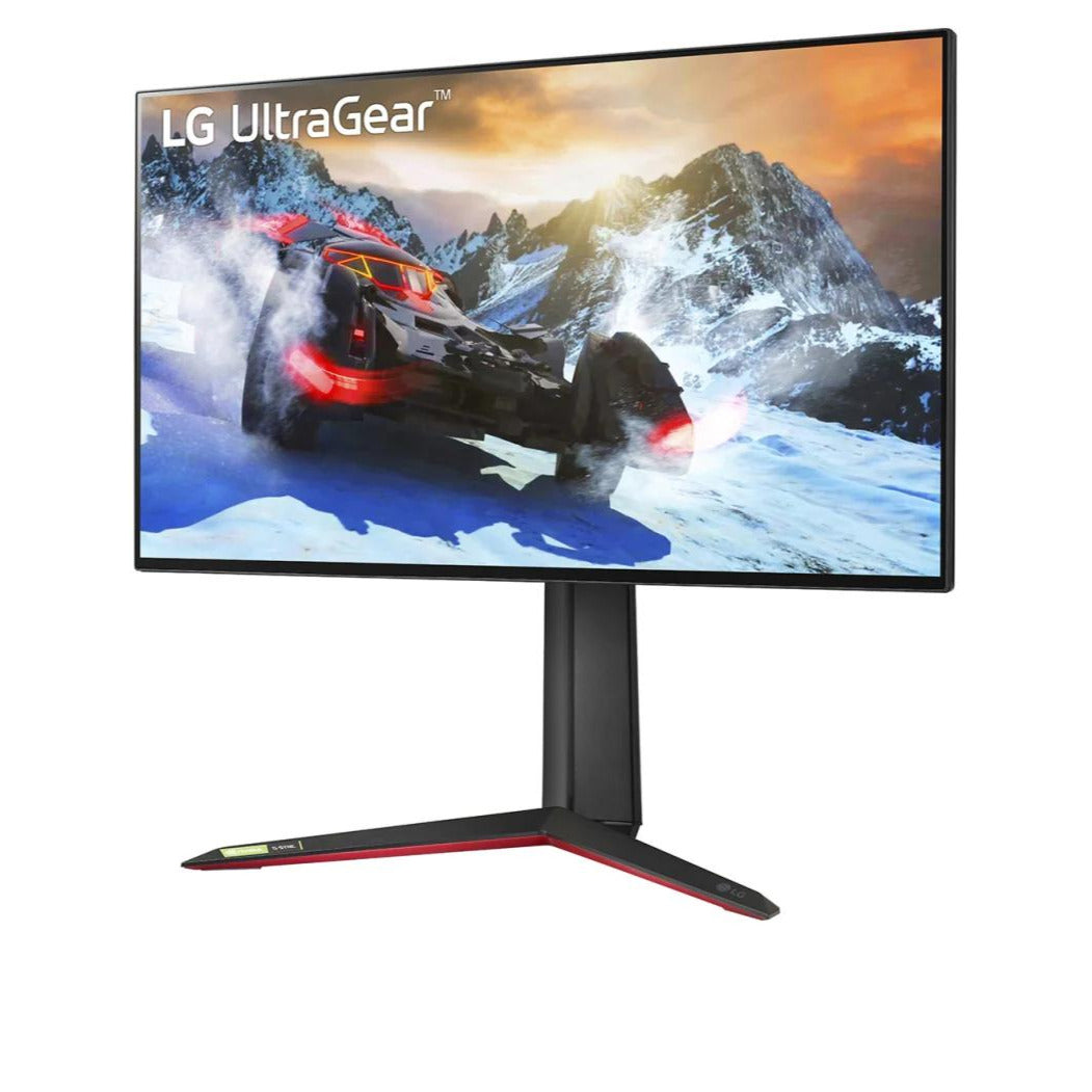 LG 27" UltraGear 4K UHD 160Hz 1ms Nano IPS Gamer Monitor előlnézet enyhén balra fordítva, 27GP950-B