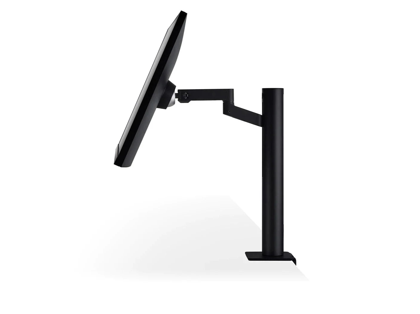 LG 27" UltraFine 4K UHD FreeSync HDR IPS Monitor oldalnézet ergo karral rögzítve megdöntve, 27UN880-B