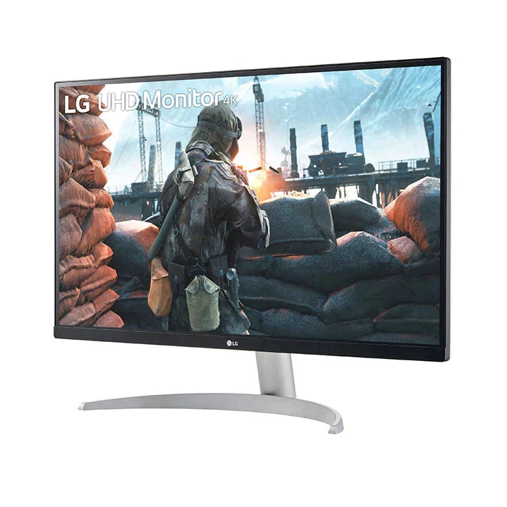 LG 27" 4K UHD IPS Paneles Monitor, előlnézet enyhén balra fordítva, 27UP600-W