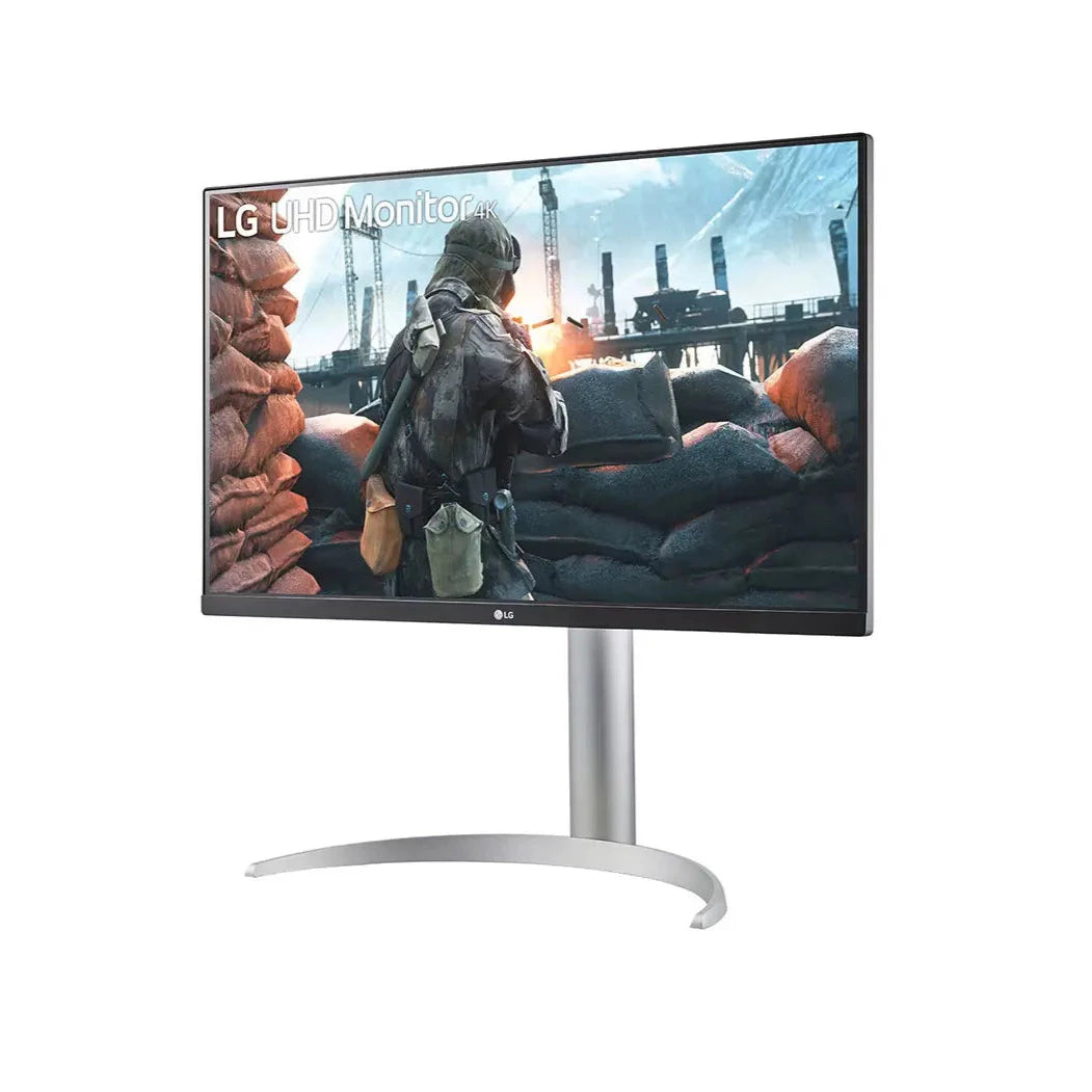 LG 27" 4K UHD IPS Paneles Monitor, előlnézet enyhén balra fordítva, 27UP650-W