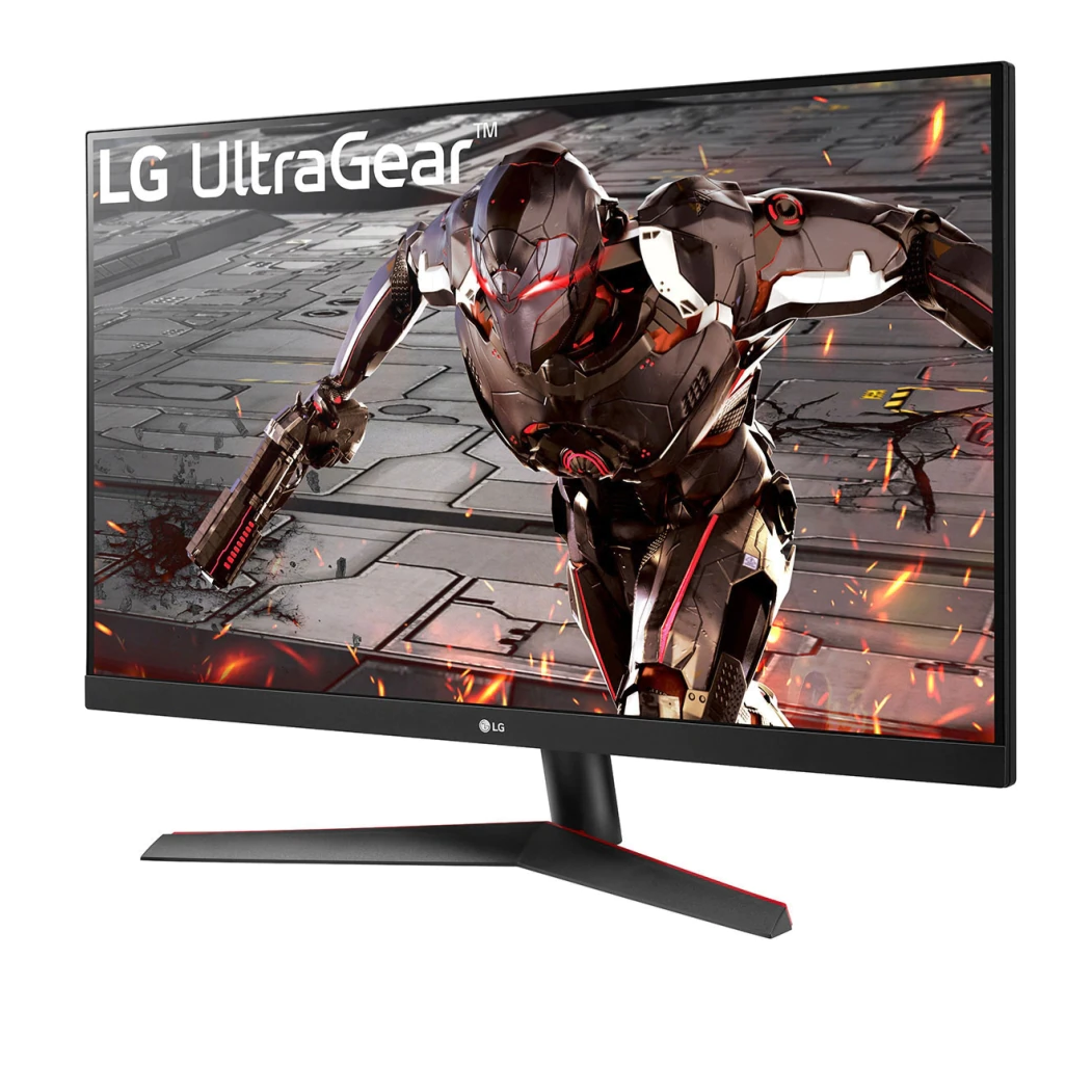 LG 32" UltraGear 2K QHD 165Hz 1ms VA Gamer Monitor előlnézet enyhén balra fordítva, 32GN600-B