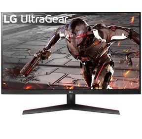 LG 32" UltraGear 2K QHD 165Hz 1ms VA Gamer Monitor előlnézet robot fegyverrel a kézben, 32GN600-B