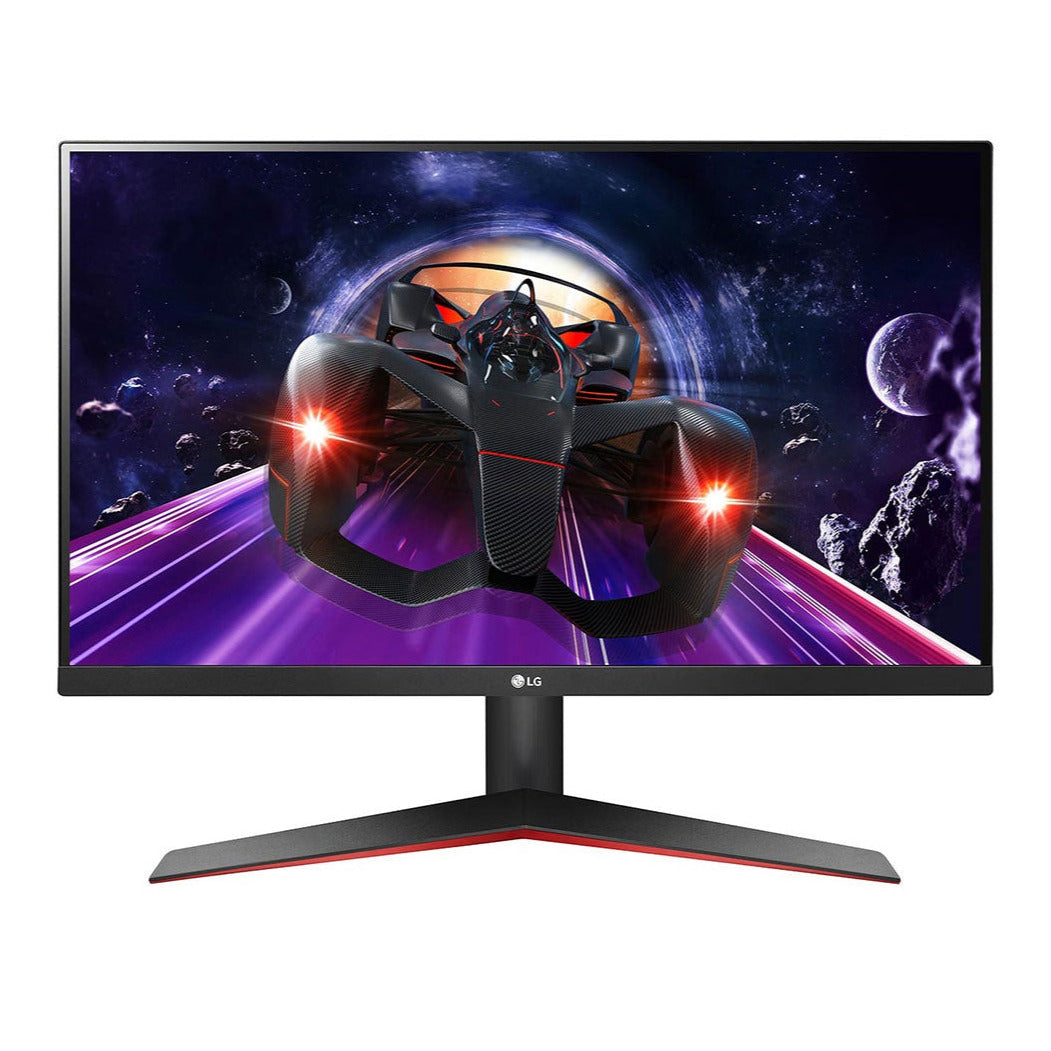 LG 32" Full HD 75Hz 1ms FreeSync IPS LED Gamer Monitor előlnézet versenyautó az űrben illusztrációval, 32MP60G-B