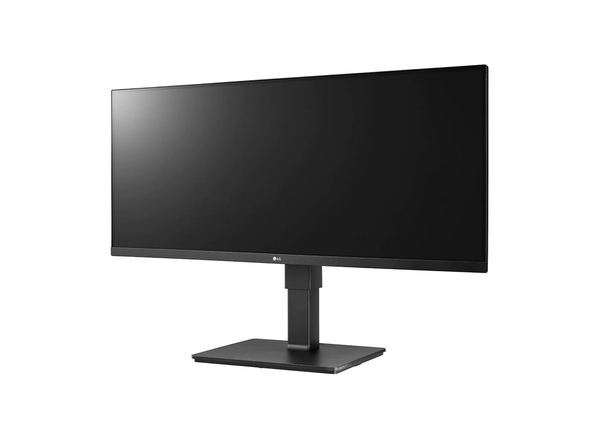 LG 34" UltraWide 21:9 FHD 75Hz FreeSync HDR IPS Monitor előlnézet enyhén balra fordítva, 34BN670-B