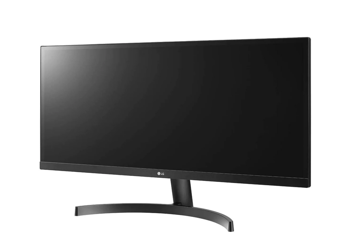 LG 34" UltraWide FHD 75Hz FreeSync HDR IPS Monitor előlnézet enyhén balra fordítva, 34WL500-B