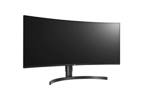 LG 34" Ívelt UltraWide 2K WQHD FreeSync HDR IPS Monitor előlnézet enyhén jobbra fordítva, 34WL85C-B