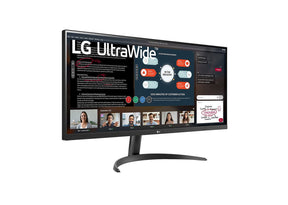 LG 34" UltraWide FHD 75Hz FreeSync HDR IPS LED Monitor előlnézet  jobbra fordítva, 34WP500-B